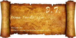 Doma Terézia névjegykártya