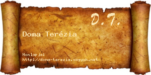 Doma Terézia névjegykártya